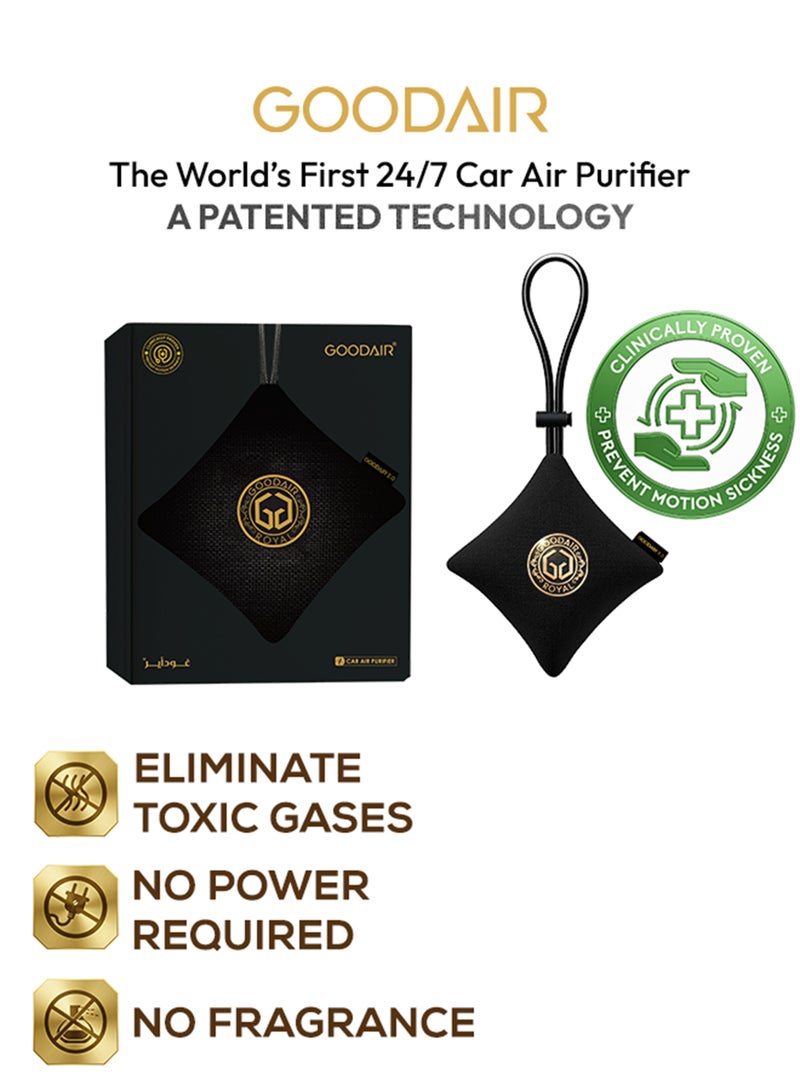 GOODAIR 2.0 Car Air Purifier | Non-electric | Super Black | Clinically Proven | Tested & Certified to Absorb Toxic Gases | Advanced Impregnated Activated Carbon | 24/7 Air Purification - Image 1
