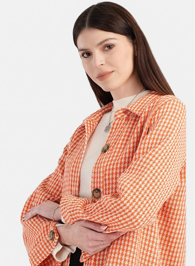 Clue Tweed Button Closure Shirt - Image 4