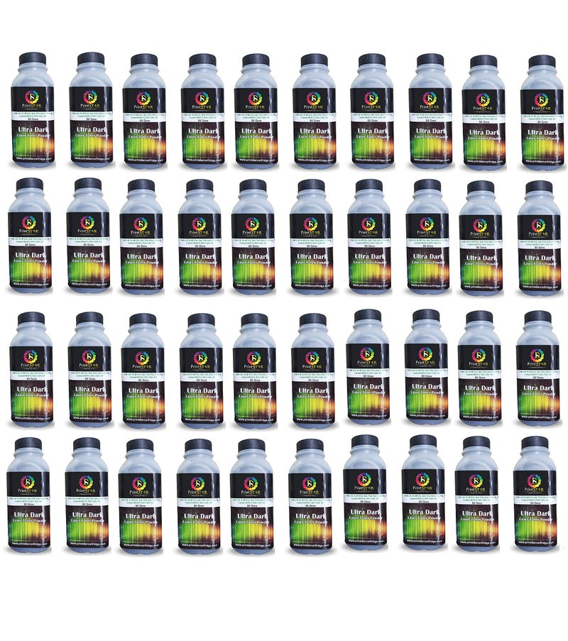 Print Star Ultra Dark Black Toner Powder Compatible with HP 88A, 78A, 36A, 83A, 35A, 85A and Canon 925, 328, 326, 337 Toner Cartridges High Yield Easy Refill Rich Black Printing Pack of 40 (80g Each) - Image 5