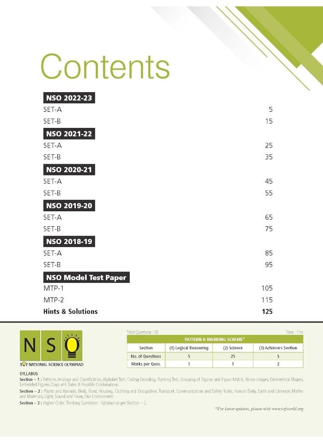 MTG Science (NSO) Olympiad Previous Years Papers with Mock Test Papers Class 3 - Sample OMR Sheet with Chapterwise Analysis | SOF Olympiad Books For 2023-24 Exam MTG Editorial Board  - Image 2