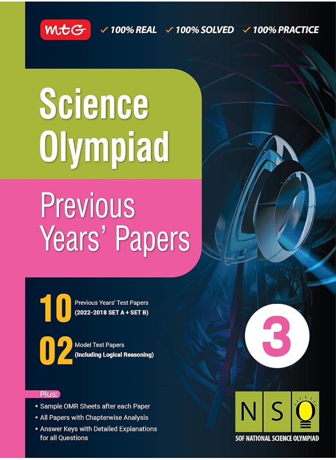 MTG Science (NSO) Olympiad Previous Years Papers with Mock Test Papers Class 3 - Sample OMR Sheet with Chapterwise Analysis | SOF Olympiad Books For 2023-24 Exam MTG Editorial Board  - Image 1