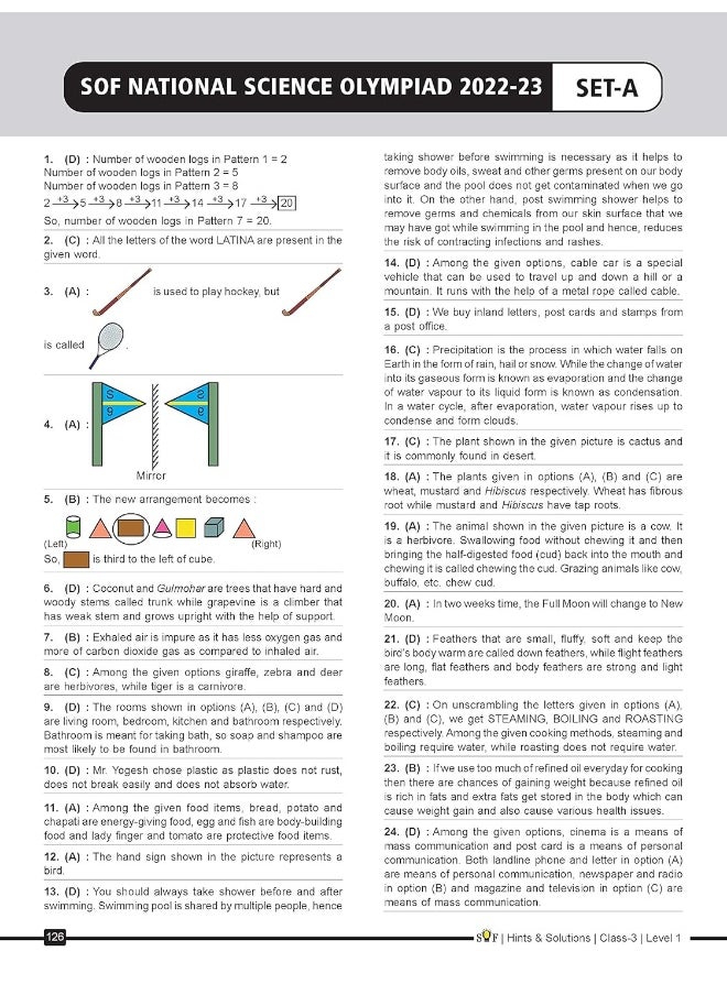 MTG Science (NSO) Olympiad Previous Years Papers with Mock Test Papers Class 3 - Sample OMR Sheet with Chapterwise Analysis | SOF Olympiad Books For 2023-24 Exam MTG Editorial Board