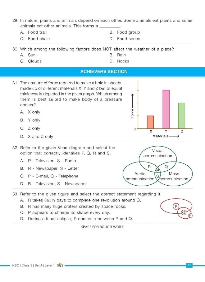 MTG Science (NSO) Olympiad Previous Years Papers with Mock Test Papers Class 3 - Sample OMR Sheet with Chapterwise Analysis | SOF Olympiad Books For 2023-24 Exam MTG Editorial Board