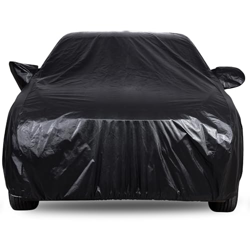 Autofact 210D SuperDuper Waterproof Car Cover for Toyota Yaris | Mirror Pockets, UV & Heat Resistant, Windproof with Buckle Belt, Scratchproof & Dustproof, Black Color - Image 1