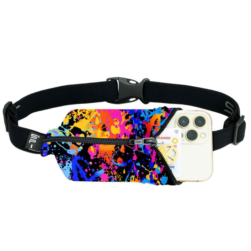 SPIbelt Running Belt Original for Women Men Phone Holder for Running Running Fanny Pack Holder for Phone Running Waist Pack Adjustable Waist Fits All Phones Rave with Black Zipper - Image 2