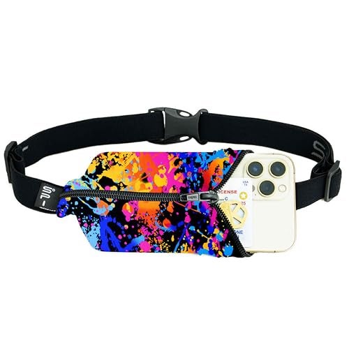 SPIbelt Running Belt Original for Women Men Phone Holder for Running Running Fanny Pack Holder for Phone Running Waist Pack Adjustable Waist Fits All Phones Rave with Black Zipper - Image 1