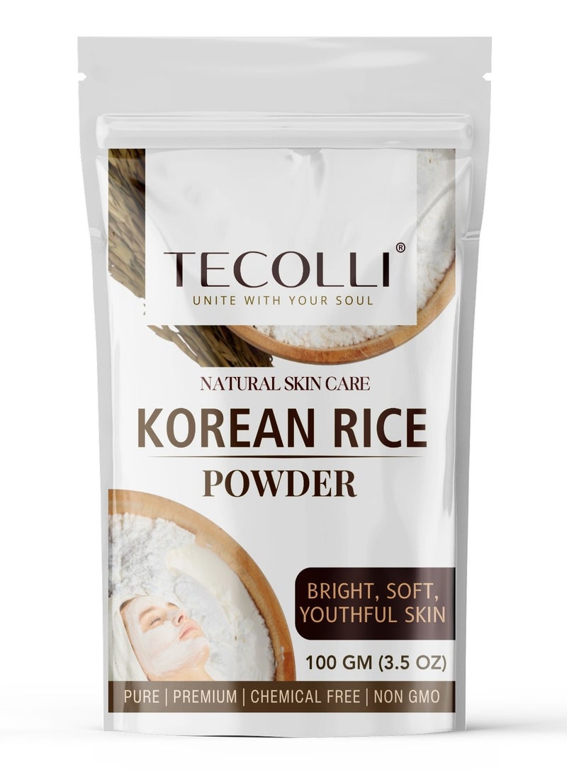 TECOLLI Korean Rice Powder Face Mask 100 g | 100% Pure, Natural & Premium | Brightening  | Exfoliating Scrub  Anti-Aging | Deep-Cleansing | Pore-Refining  Hydrating Glow Booster - Image 1