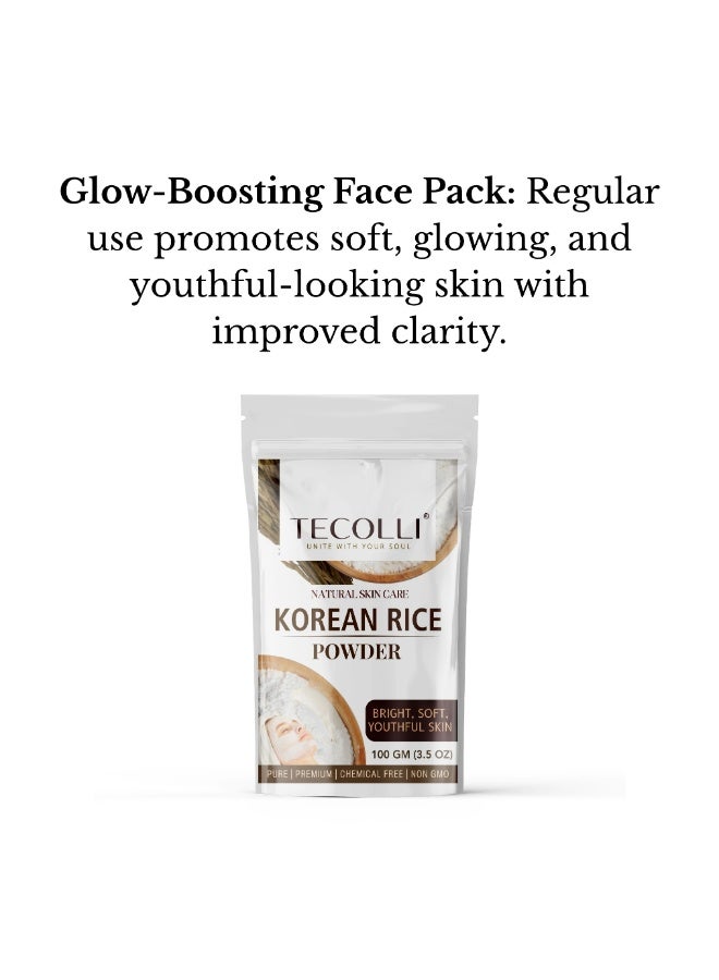 TECOLLI Korean Rice Powder Face Mask 100 g | 100% Pure, Natural & Premium | Brightening  | Exfoliating Scrub  Anti-Aging | Deep-Cleansing | Pore-Refining  Hydrating Glow Booster - Image 4