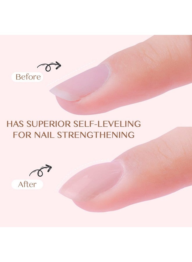 Saviland 5In1 Rubber Base Nail Gel Sheer Pink Biabs Builder Gels Rubber Base Nail Coat Jelly Gel Nail Polish Gel Nail Polish Strengthener Gel Nail For Starters Professionals Home Diy - Image 2