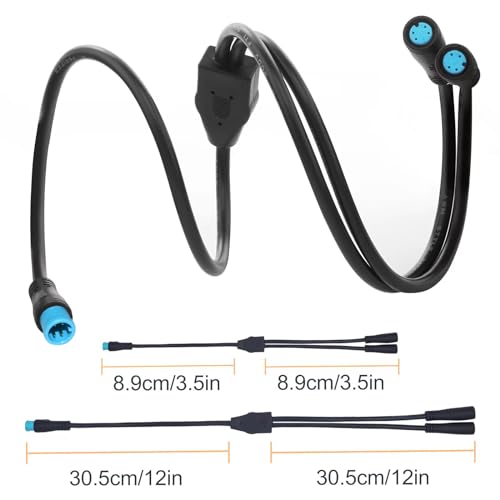 baluoqi 1T2 Y-Splitter Extension Wire with Julet Type 4pin Connector for Bike Headlight Cable in eBike Conversion Kits (4pin, 7" in Length) - Image 2