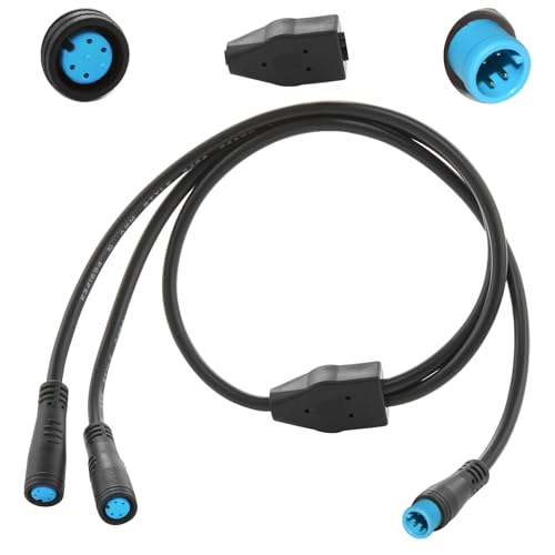 baluoqi 1T2 Y-Splitter Extension Wire with Julet Type 4pin Connector for Bike Headlight Cable in eBike Conversion Kits (4pin, 7" in Length) - Image 1