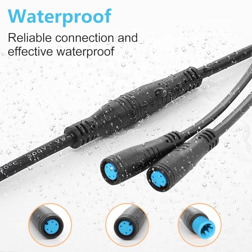 baluoqi 1T2 Y-Splitter Extension Wire with Julet Type 4pin Connector for Bike Headlight Cable in eBike Conversion Kits (4pin, 7" in Length) - Image 3