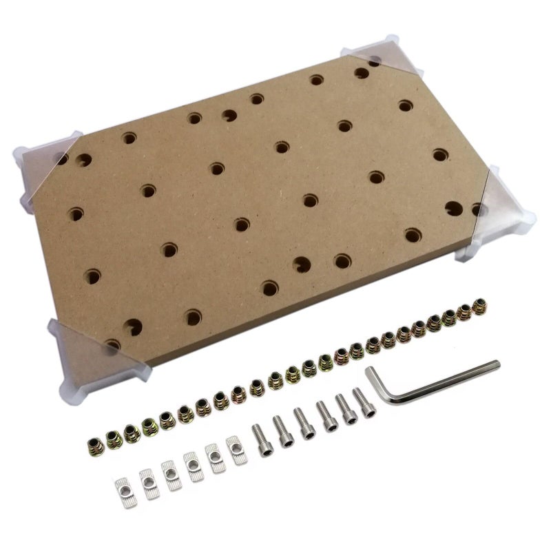 Doesbot CNC MDF Spoilboard for 3018 CNC Router Machine Size 30 x 18 x 12CM 24 screw holes M6 1