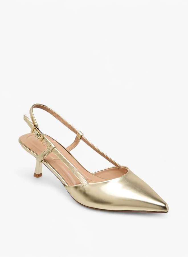 سيليست Women's Mules with Hook and Loop Closure and Kitten Heel
