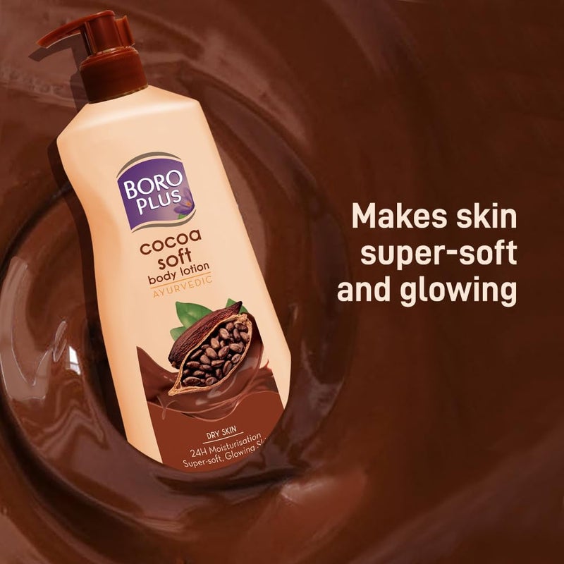 Boroplus Cocoa Soft Body Lotion | 24H Moisturizer for Dry Skin | Deep Hydration & Nourishment | Softens, Smooths & Restores Glow | Fast-Absorbing, Non-Greasy Formula | 13.53 Fl Oz (400ml) - Image 2