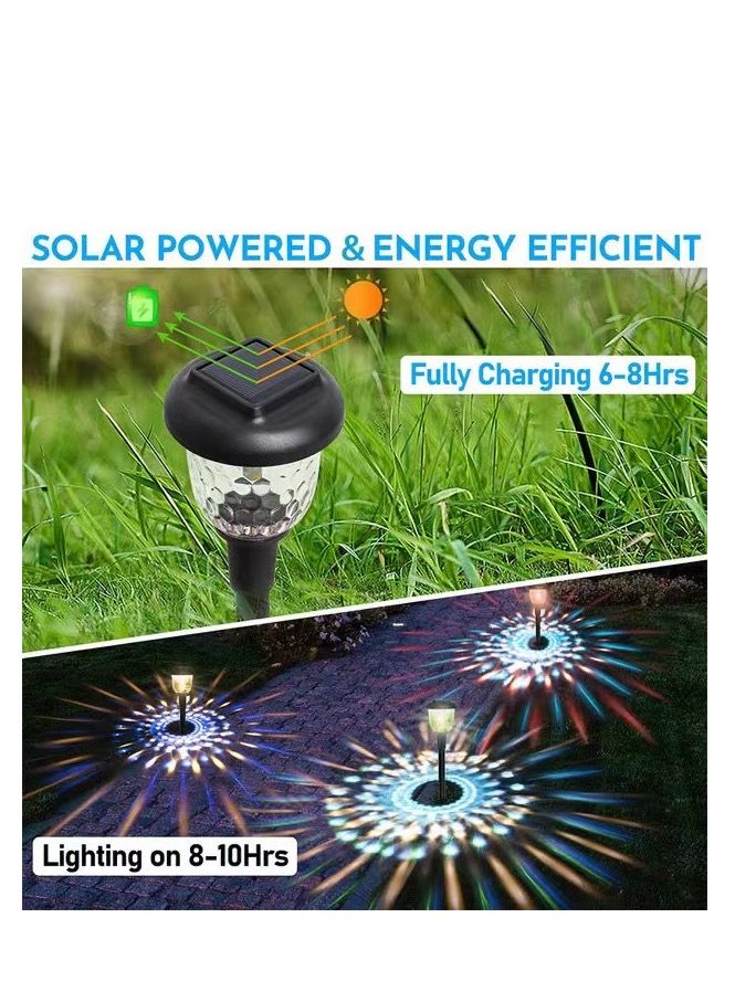 BLUE CORAL Solar Lawn Dynamic Light 2-Pack Garden Ground Plug 2-Mode Warm/RGB Lights Outdoor Waterproof Solar Street Lamps Stainless Steel Glass Illumination Lamps  - Image 3