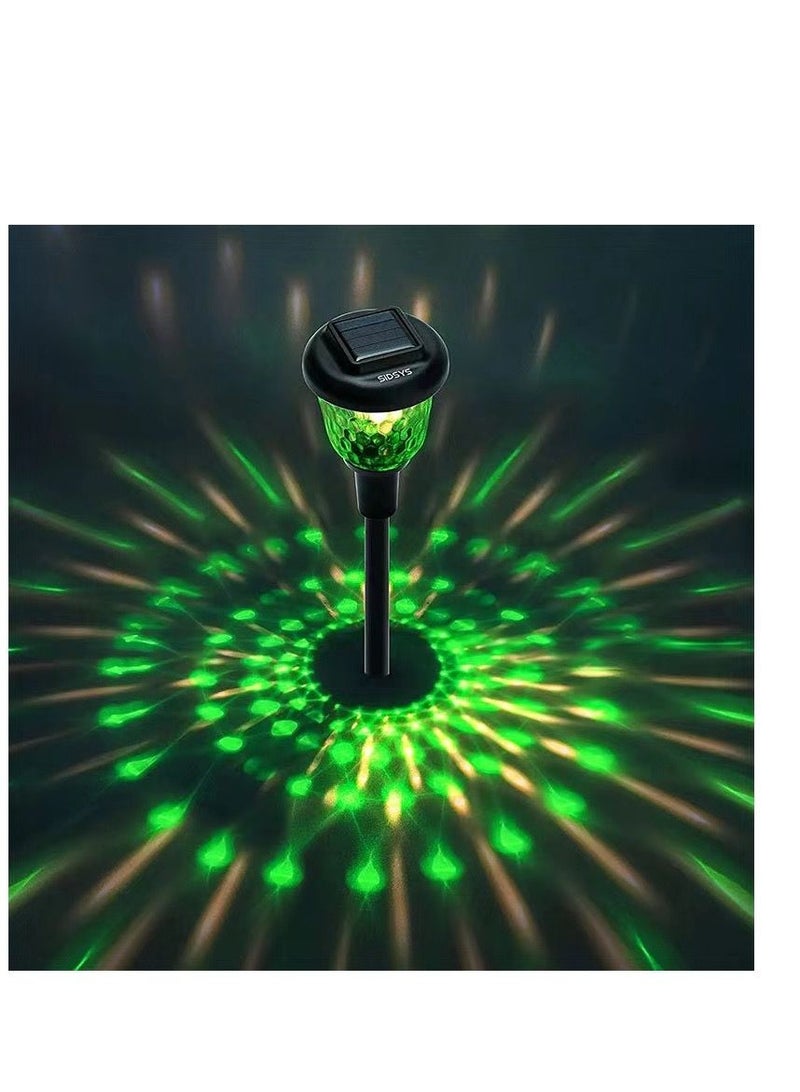 BLUE CORAL Solar Lawn Dynamic Light 2-Pack Garden Ground Plug 2-Mode Warm/RGB Lights Outdoor Waterproof Solar Street Lamps Stainless Steel Glass Illumination Lamps  - Image 5
