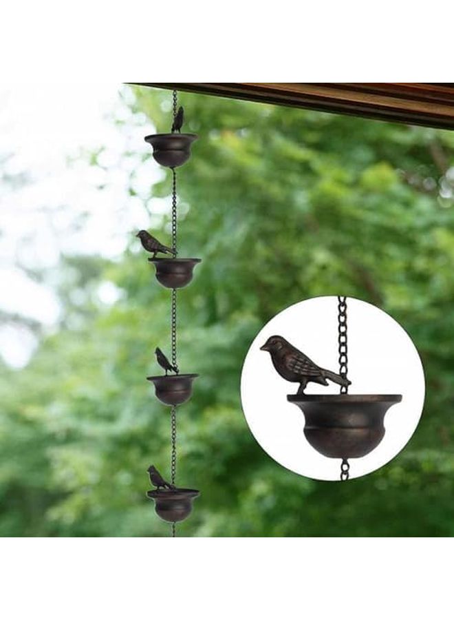 سلسلة مطر كوخي بتصميم ثمانية طيور لتصريف مزراب الحديقة وديكور الخارجي - Image 3