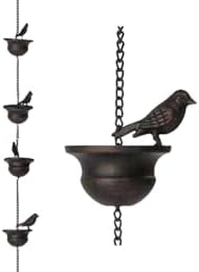 سلسلة مطر كوخي بتصميم ثمانية طيور لتصريف مزراب الحديقة وديكور الخارجي - Image 1