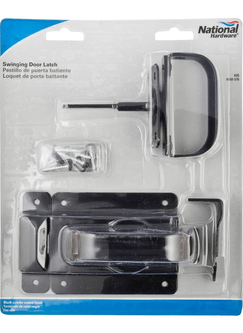 National Hardware National Hardware N101-576 Swinging Door Latch, Heavy Duty, Interior & Exterior Use, Coated with WeatherGuard Protection, Black  - Image 3