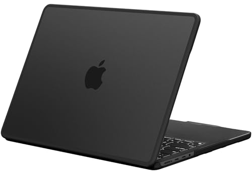 BlueSwan Anti-Cracking Hard Shell Case Compatible with MacBook Pro 14-inch M5 2025 2024-2021 Release M4 M3 M2 M1 Pro/Max Chip, Anti-Fingerprint Soft TPU Bumper, Frosted Black - Image 1
