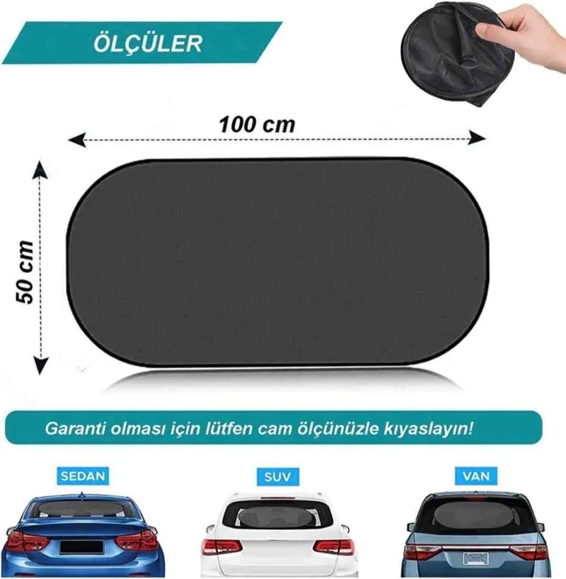 Sogex Vehicle Rear Window Sunshade Curtain with Suction Cup Auto Vehicle Curtain (100X50CM)