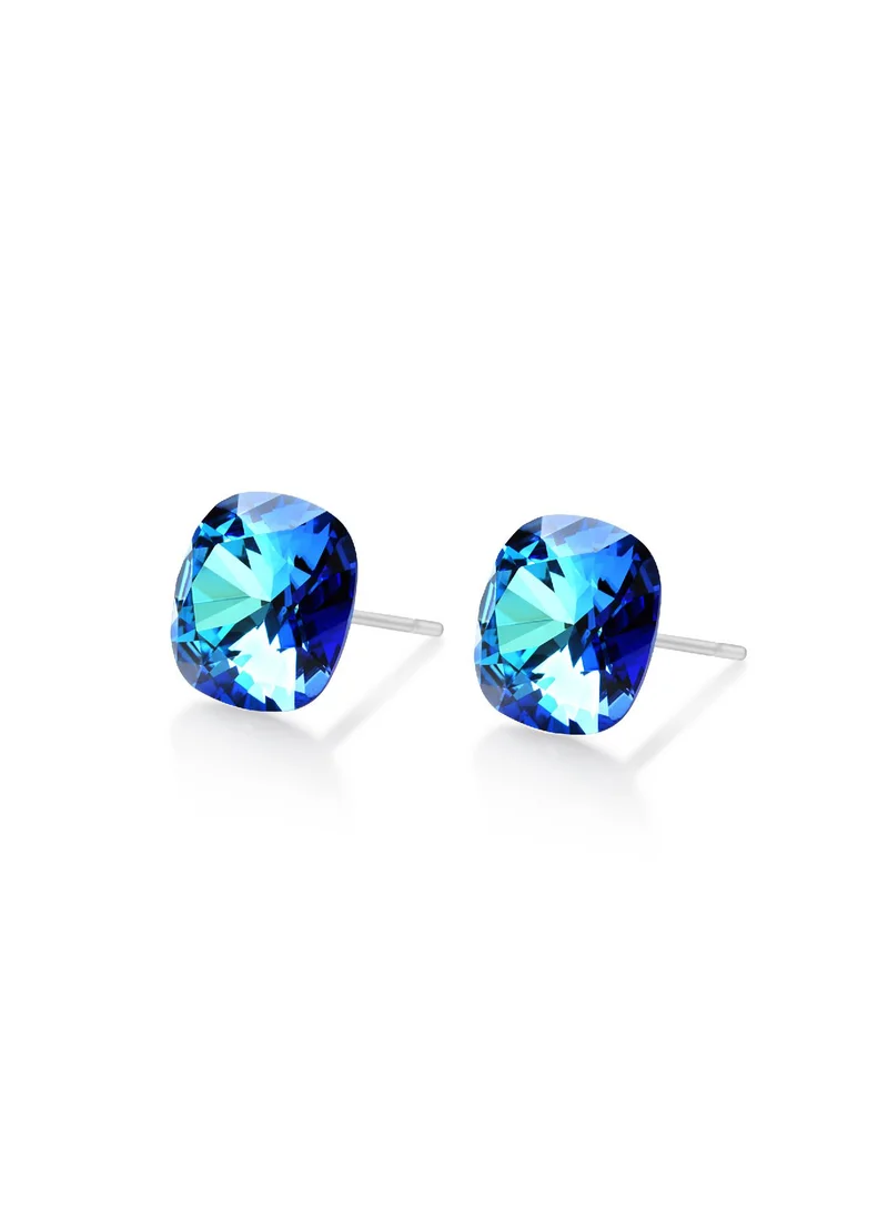 Seona SOPHIA Bermuda Blue Crystal Stud Earrings – Captivating Color