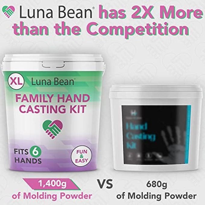 Luna Bean XL Family Hand Casting Kit  Extra Large Hand Mold Kit for Families, Casts Up to 6 Hands  Unique Family Gifts Ideas, Parents, Grandparents & Keepsake Memorial - Image 2