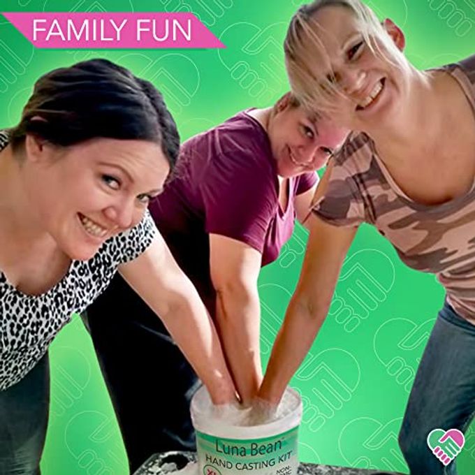 Luna Bean XL Family Hand Casting Kit  Extra Large Hand Mold Kit for Families, Casts Up to 6 Hands  Unique Family Gifts Ideas, Parents, Grandparents & Keepsake Memorial - Image 3