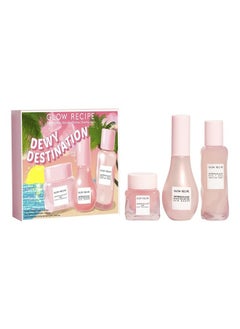 Glow Recipe Dewy Destination Skincare Set – Travel-Friendly Trio for Ultimate Hydration & Radiance with Watermelon Glow Niacinamide Dew Drops (40ml),  Hyaluronic Serum (40ml), and Avocado Ceramide Recovery Serum (25ml)