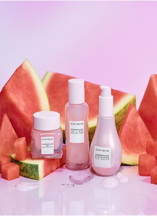 GLOW RECIPE - Glow Recipe Dewy Destination Skincare Set – Travel-Friendly Trio for Ultimate Hydration & Radiance with Watermelon Glow Niacinamide Dew Drops (40ml),  Hyaluronic Serum (40ml), and Avocado Ceramide Recovery Serum (25ml) - Image 1