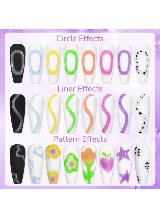 سوبوي 3D مسمار الفن هلام النحت هلام لمسمار الفن تصميم 8 ألوان واضح الأبيض النقش أنبوب هلام الأظافر لنحت النمذجة اللوحة رسم مسمار هلام المنزل DIY مسمار مانيكير - Image 2