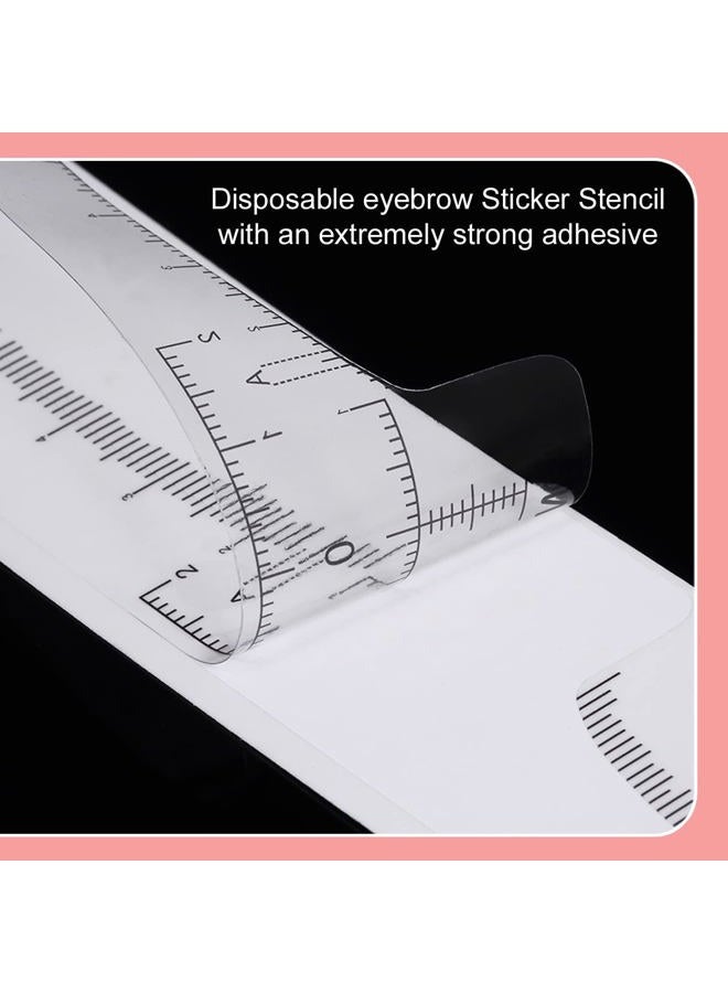 KingMas 100 Pack Eyebrow Ruler, KINGMAS Disposable Brow Ruler Microblading Adhesive Eyebrow Sticker Stencil Guide Measuring Tool - Image 5