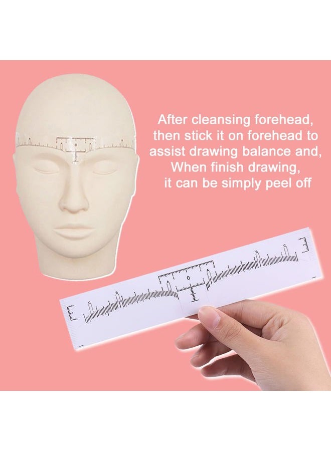 KingMas 100 Pack Eyebrow Ruler, KINGMAS Disposable Brow Ruler Microblading Adhesive Eyebrow Sticker Stencil Guide Measuring Tool - Image 2