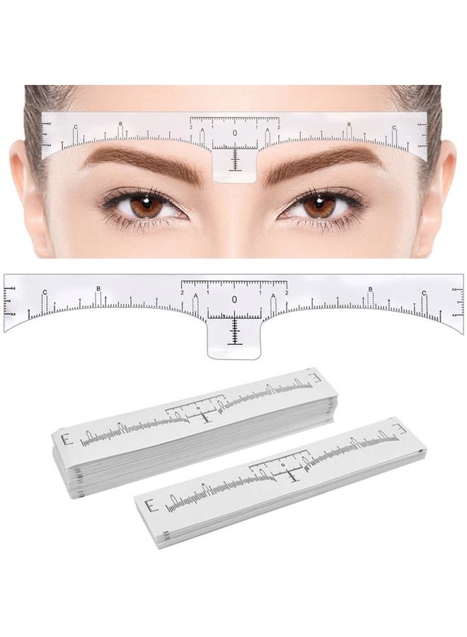 KingMas 100 Pack Eyebrow Ruler, KINGMAS Disposable Brow Ruler Microblading Adhesive Eyebrow Sticker Stencil Guide Measuring Tool - Image 1