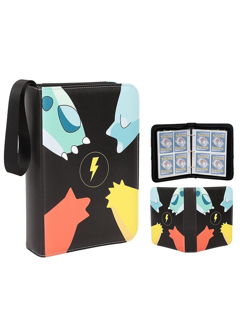 Arabest Card Binder for Pokemon Cards Holder 4 Pocket,Trading Binders for Card Games Collection Case Book Fits 400 Cards with 50 Removable Sleeves Display Storage Carrying Case (Black)  - Image 1