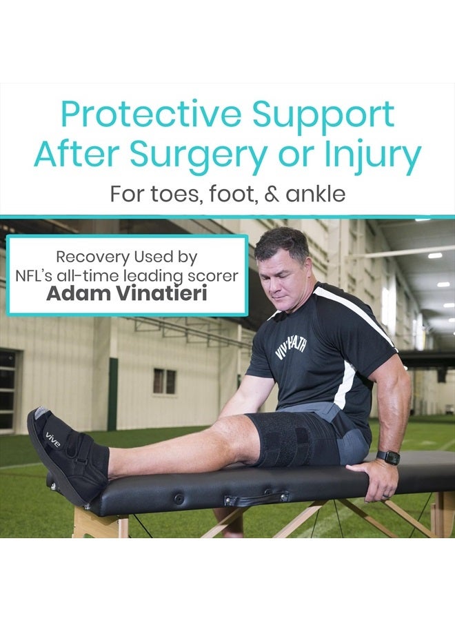 VIVE Post Op Shoe - Lightweight Medical Walking Boot with Adjustable Strap - Orthopedic Recovery Cast Shoe for Post Surgery, Fractured Foot, Injured Toes, Stress Fracture, Sprains - Left or Right Foot - Image 2