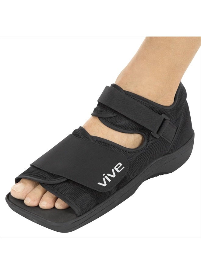 VIVE Post Op Shoe - Lightweight Medical Walking Boot with Adjustable Strap - Orthopedic Recovery Cast Shoe for Post Surgery, Fractured Foot, Injured Toes, Stress Fracture, Sprains - Left or Right Foot - Image 1