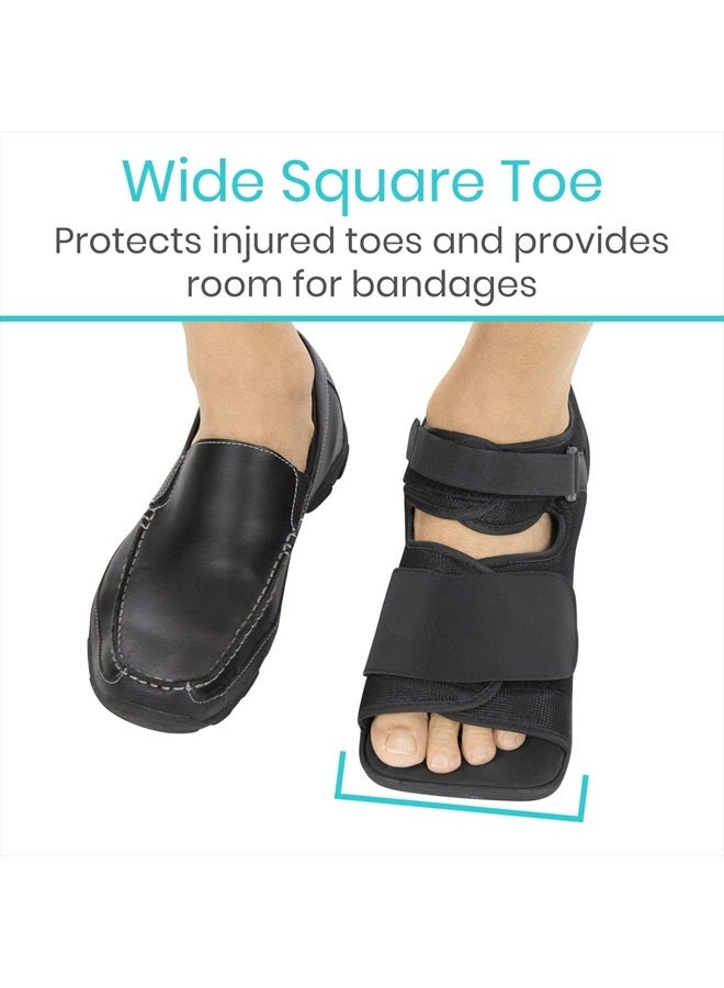 VIVE Post Op Shoe - Lightweight Medical Walking Boot with Adjustable Strap - Orthopedic Recovery Cast Shoe for Post Surgery, Fractured Foot, Injured Toes, Stress Fracture, Sprains - Left or Right Foot - Image 5