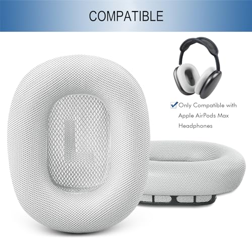 GEVO Upgraded Ear Cushions Replacement Earpads for AirPods Max 1 2 Headphones Protein Leather Ear Pads Ear Covers Cups with Memory Foam and Magnet for AirPods Max 1 2 Silver - Image 3
