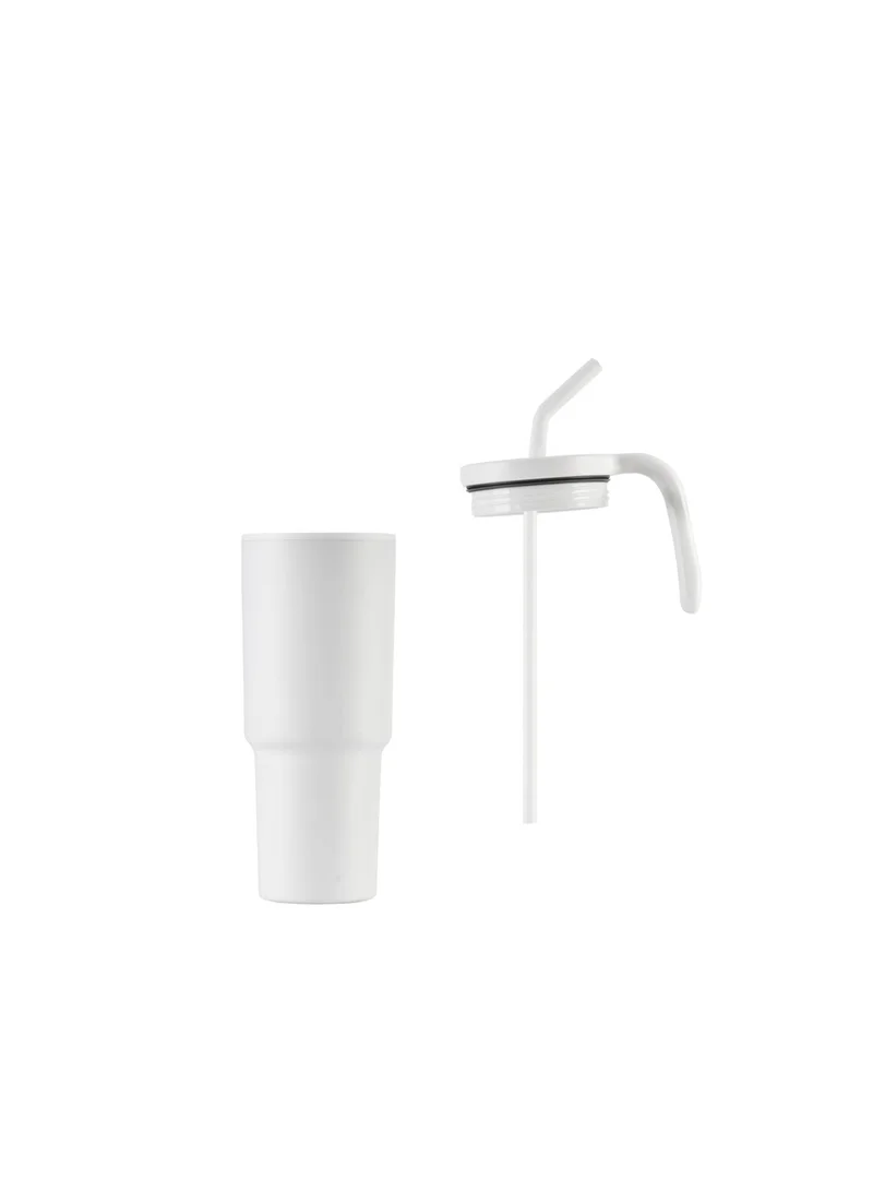 Hans Larsen Hans Larsen Forza 360 Recycled Stainless Steel Tumbler Eco-Friendly Spill-Proof Tumbler with 360° Branding Best for Men Women &amp; Kids - 900 ml White