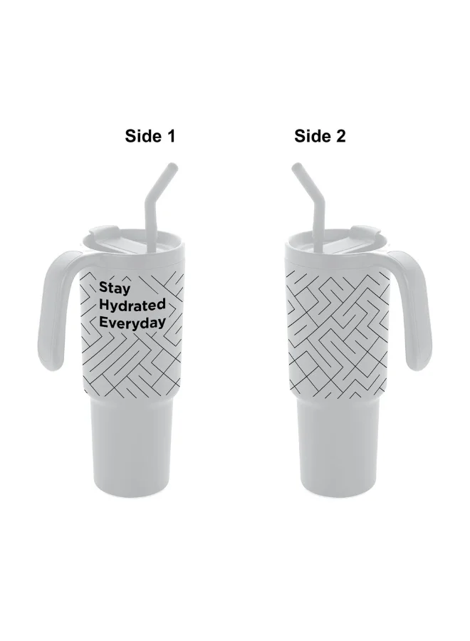 Hans Larsen Hans Larsen Forza 360 Recycled Stainless Steel Tumbler Eco-Friendly Spill-Proof Tumbler with 360° Branding Best for Men Women &amp; Kids - 900 ml White