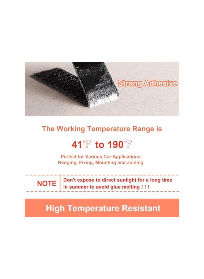 PROMASS promass Adhesive Hook and Loop Tape, High-Temperature Resistant Tape, Tape with Adhesive for Cars Rv, Adhesive Tape for Car Mats, Visor, Truck Liner, Ideal for Smooth Surfaces(11cm Wide 2m Long)  - Image 4