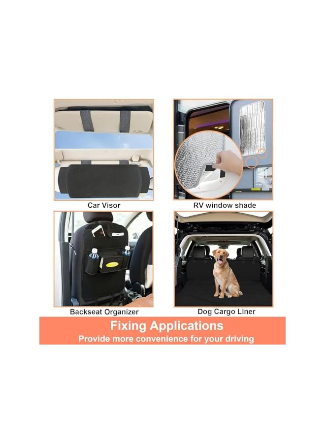 PROMASS promass Adhesive Hook and Loop Tape, High-Temperature Resistant Tape, Tape with Adhesive for Cars Rv, Adhesive Tape for Car Mats, Visor, Truck Liner, Ideal for Smooth Surfaces(11cm Wide 2m Long)  - Image 2