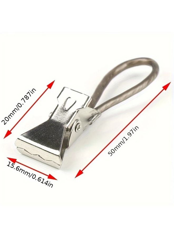 6pcs Stainless Steel Towel Clips Easy Install Metal Drying Rack Hooks Multifunctional Kitchen Bathroom Storage Silvery - Image 4