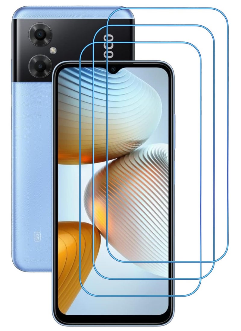 ACLIX 3 Pieces Antistatic ESD Dustproof Premium Quality High Definition Clear Tempered Glass Screen Protector Designed For Xiaomi Poco M4 5G - Image 1