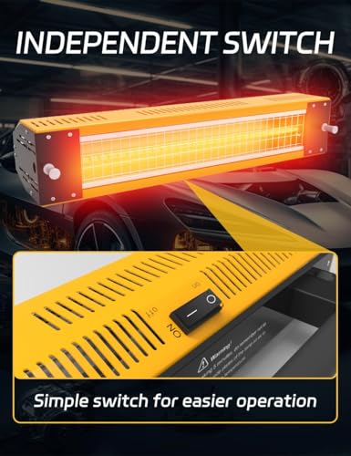 Solary Baking Infrared Paint Curing Lamp, 1000W 110V Handheld Short Wave Infrared Paint Dryer Lamp for Car Bodywork Repair - Image 5