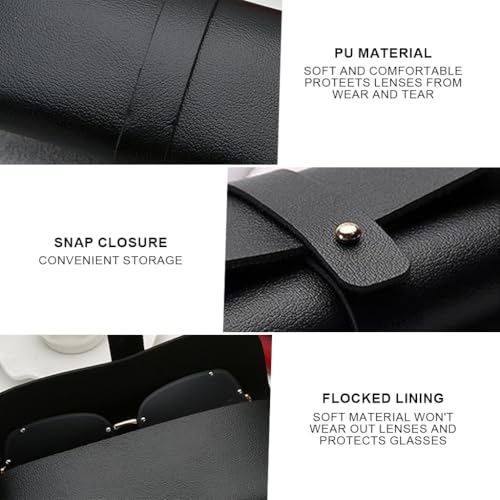 MAYCREATE® Specs Case, 4pcs Spectacle Sunglasses Case, Soft PU Leather Sunglass Sunglasses Cover Organizer Cases, Travel Eyewear Holder, Multipurpose Storage Pouch - Image 5
