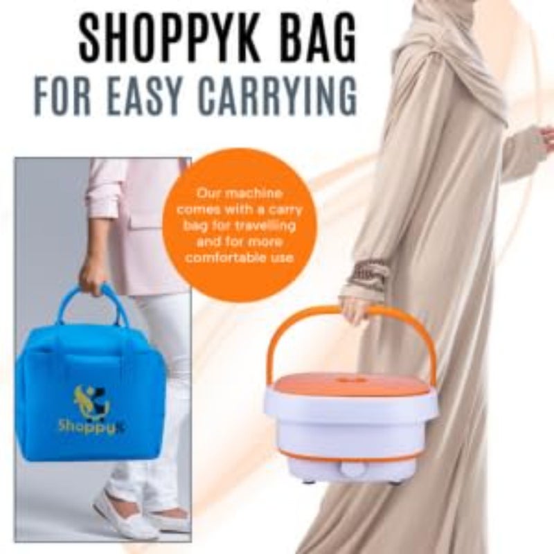 Portable Folding Washing Machine with Spin Dryer, Mini Washer for Baby Clothes, Underwear, Socks, Camping, Travelling - Image 3
