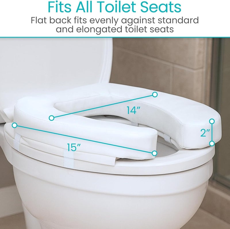 VIVE وسادة مقعد المرحاض (فوم ناعم) - ملحق حمام مبطن سهل التنظيف - مقاعد مطولة وعادية - دونات للراحة والدعم للبالغين ذوي الاحتياجات الخاصة - Image 4